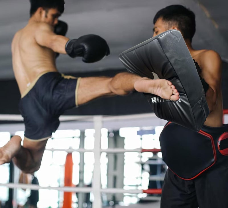 Rihan Martial Arts Kicking Shield Pad for Muay Thai, Taekwondo Football, Basketball, Hockey Training - Denser Foam, High-Density PU Leather Cover - Image 2